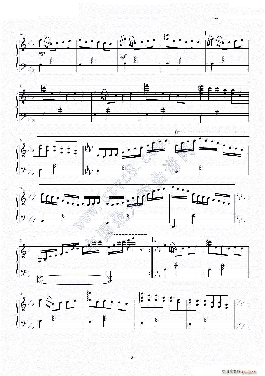 说话的鱼 接近原版(钢琴谱)5