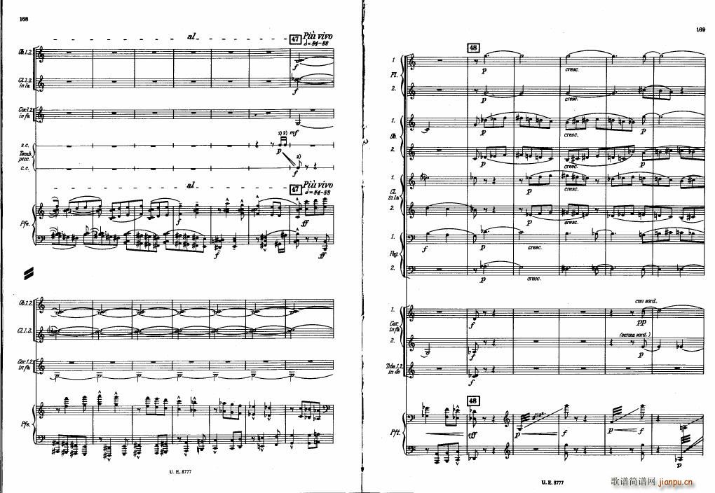 Bartok SZ 83 Piano Concerto No1 Full Score 二(钢琴谱)44