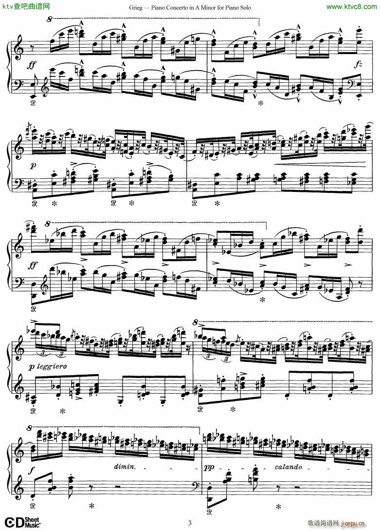 Grieg Piano Concerto solo arr 2 byGrieg(钢琴谱)3