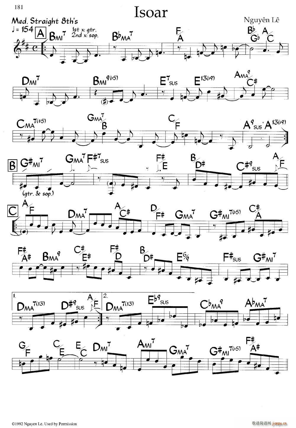 Isoar 爵士钢琴曲(钢琴谱)1