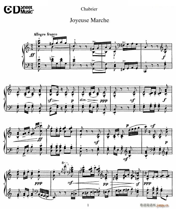 Chabrier Joyeuse Marche Joyeuse Marche(十字及以上)1