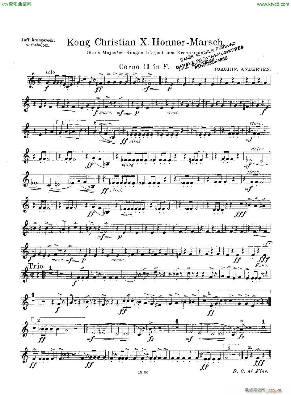 Andersen Kong Christian X Honn rmarsch orch(钢琴谱)19