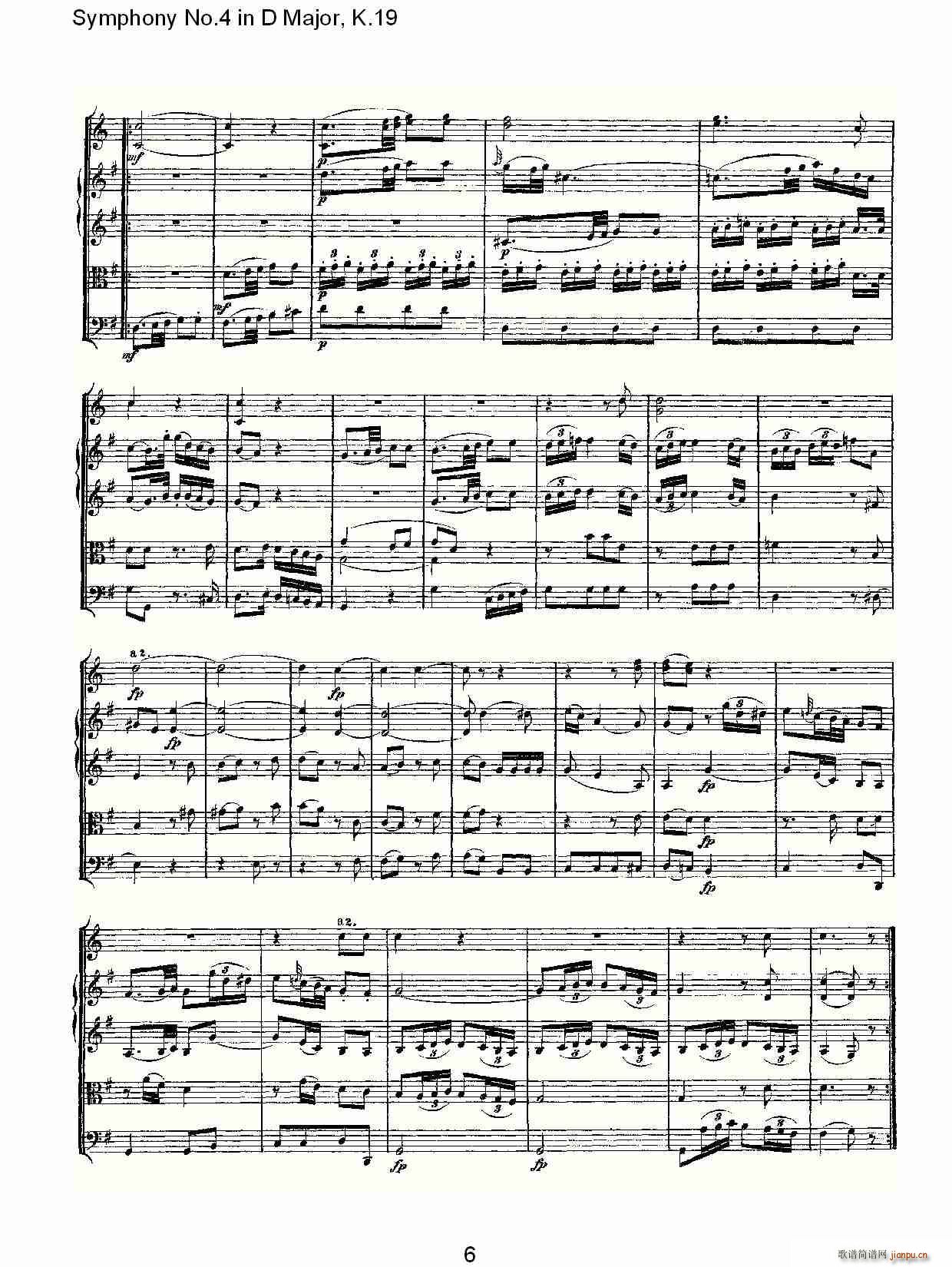 Symphony No.4 in D Major, K.19(十字及以上)6