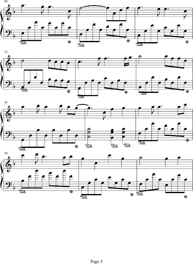 想念式承诺(钢琴谱)5