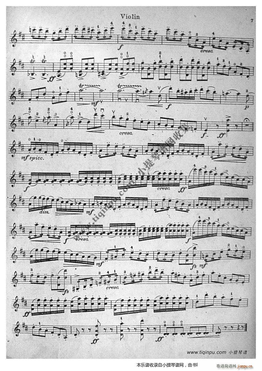 塞茨D大调第四学生协奏曲(十字及以上)6