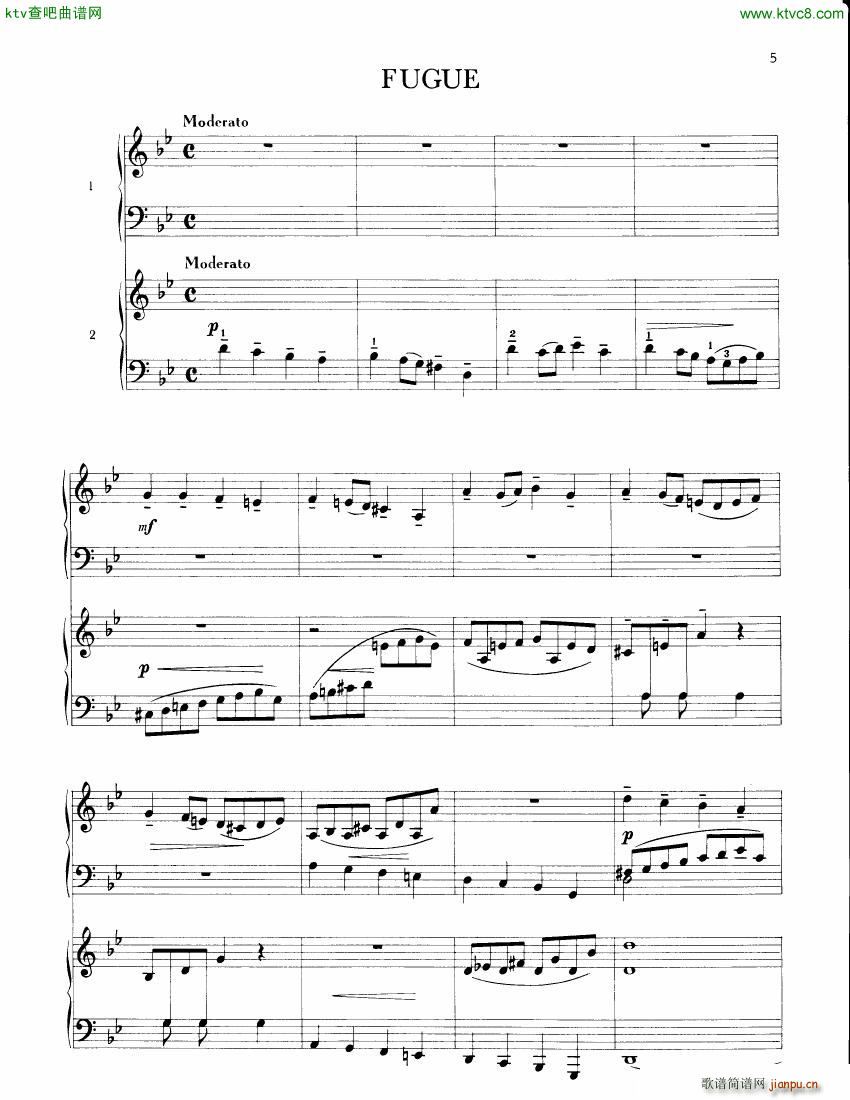 Berggrun Chorale and Fugue Theme by JS Bach(钢琴谱)5