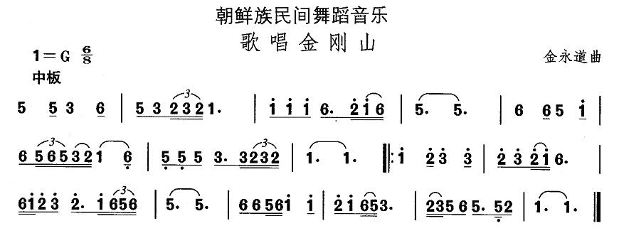 中国民族民间舞曲选朝鲜族舞蹈：歌唱金刚山(十字及以上)1