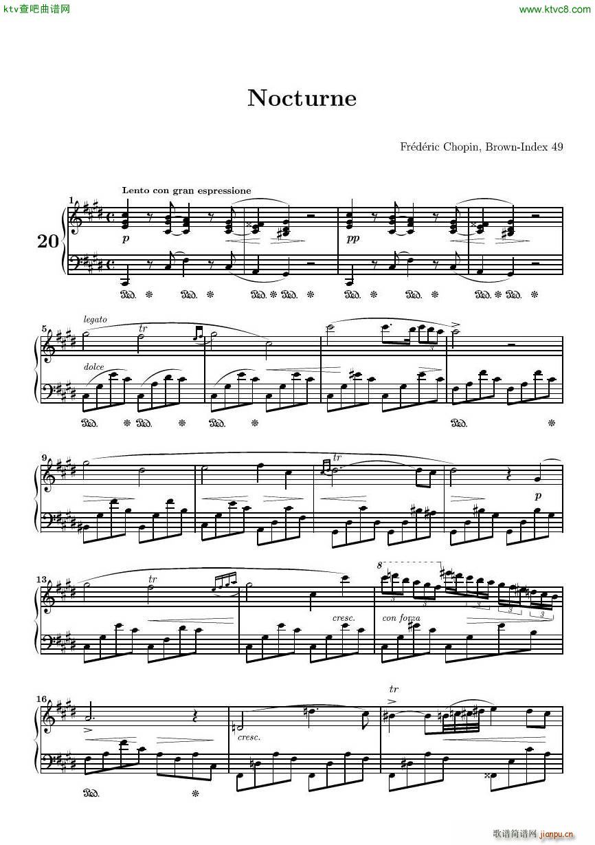 CHOPIN Nocturne in C sharp minor(钢琴谱)1