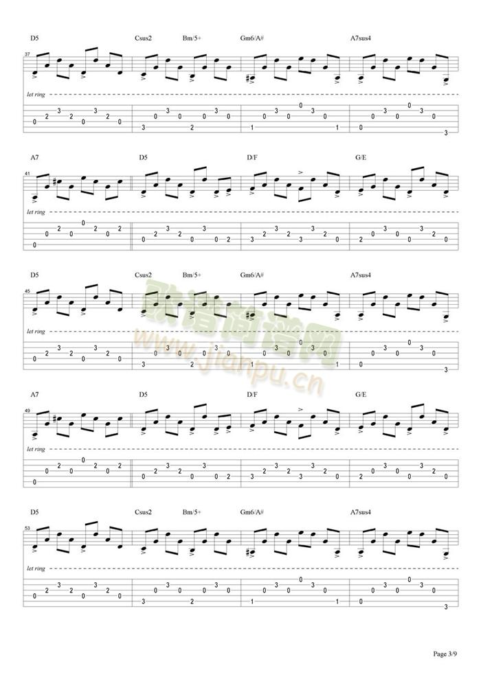 低下头是人间(吉他谱)3