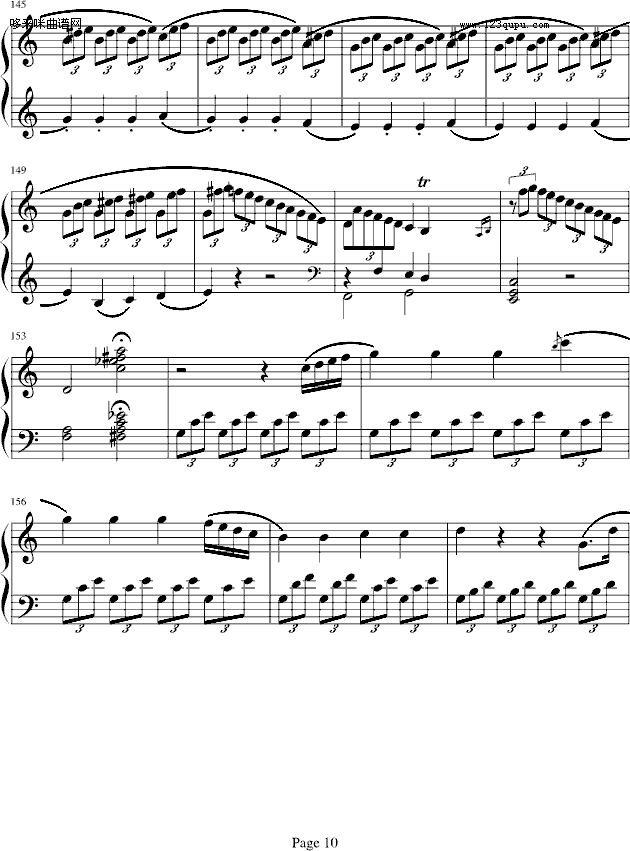 海頓奏鳴曲第一樂章-海顿(钢琴谱)10