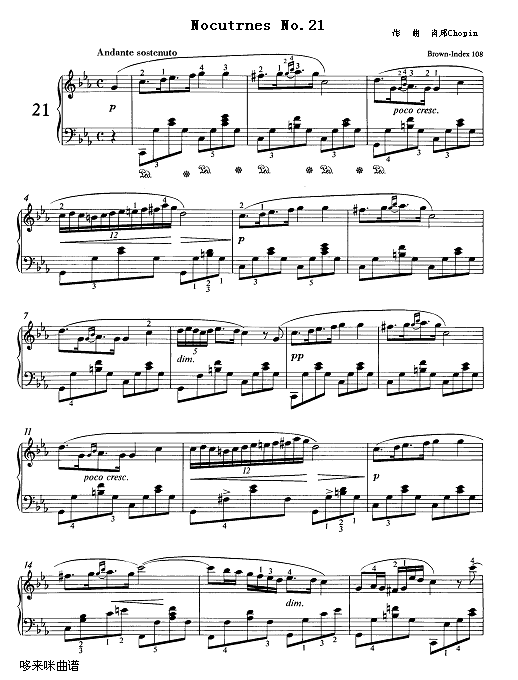 夜曲21号作品c小调-肖邦(钢琴谱)1
