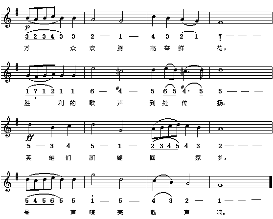 英雄凯旋歌(五字歌谱)3