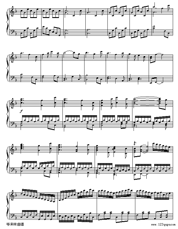 田园钢琴曲-贝多芬(钢琴谱)14