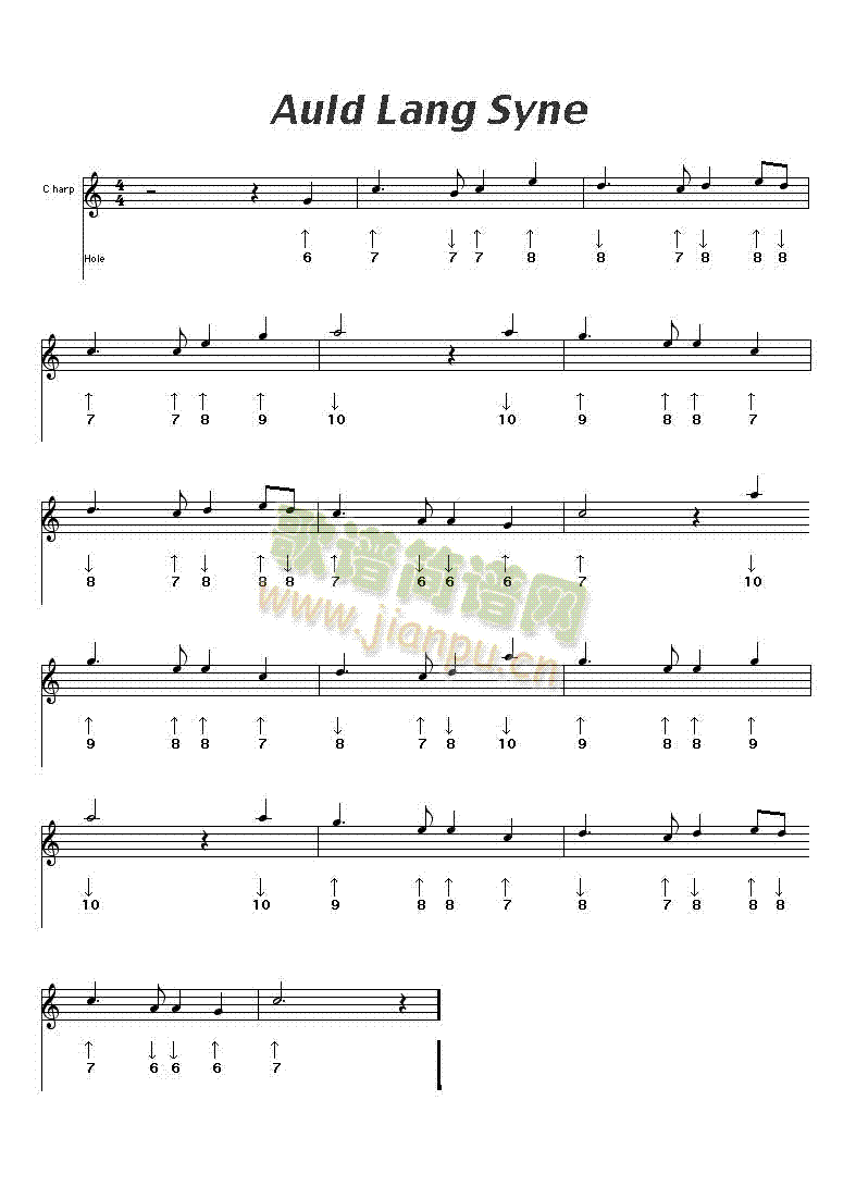 auldlangsyne-1口琴谱(其他乐谱)1