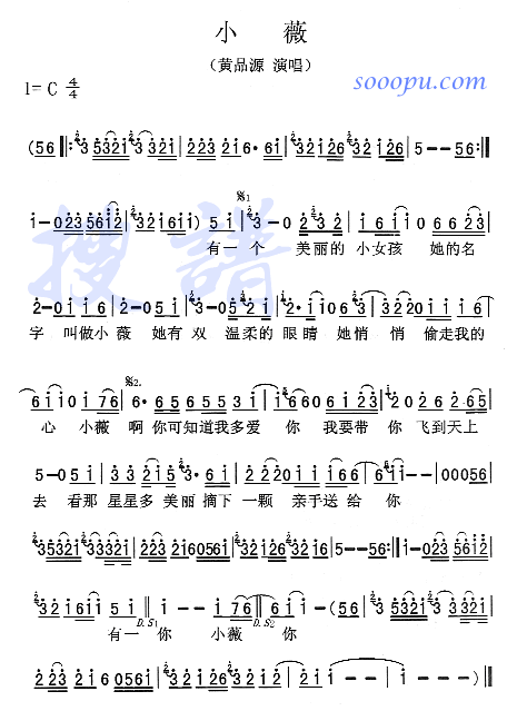 小薇(二字歌谱)1
