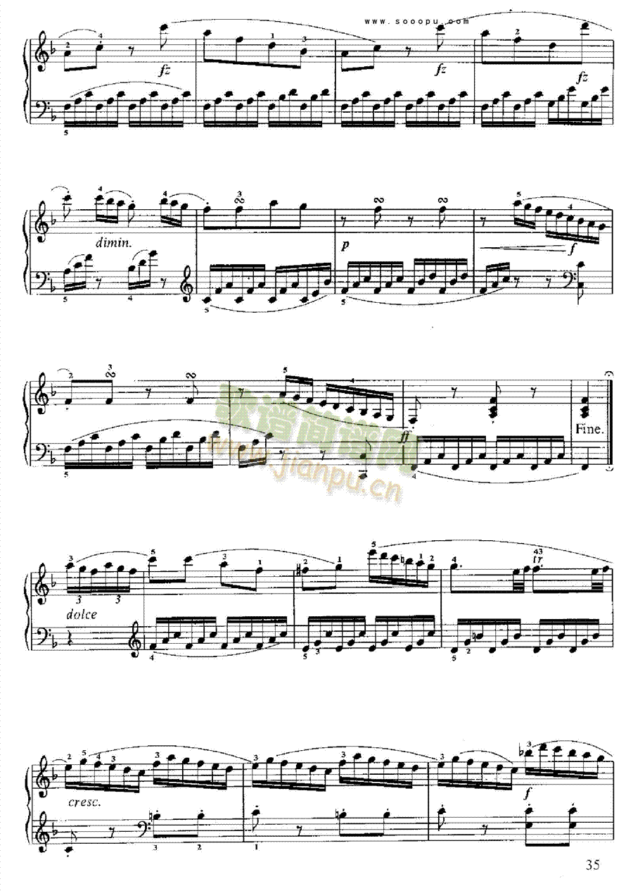 小奏鸣曲键盘类钢琴(钢琴谱)6