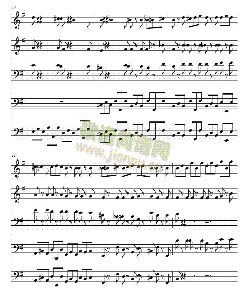 巴赫Ｇ大调铜管五重奏(总谱)6
