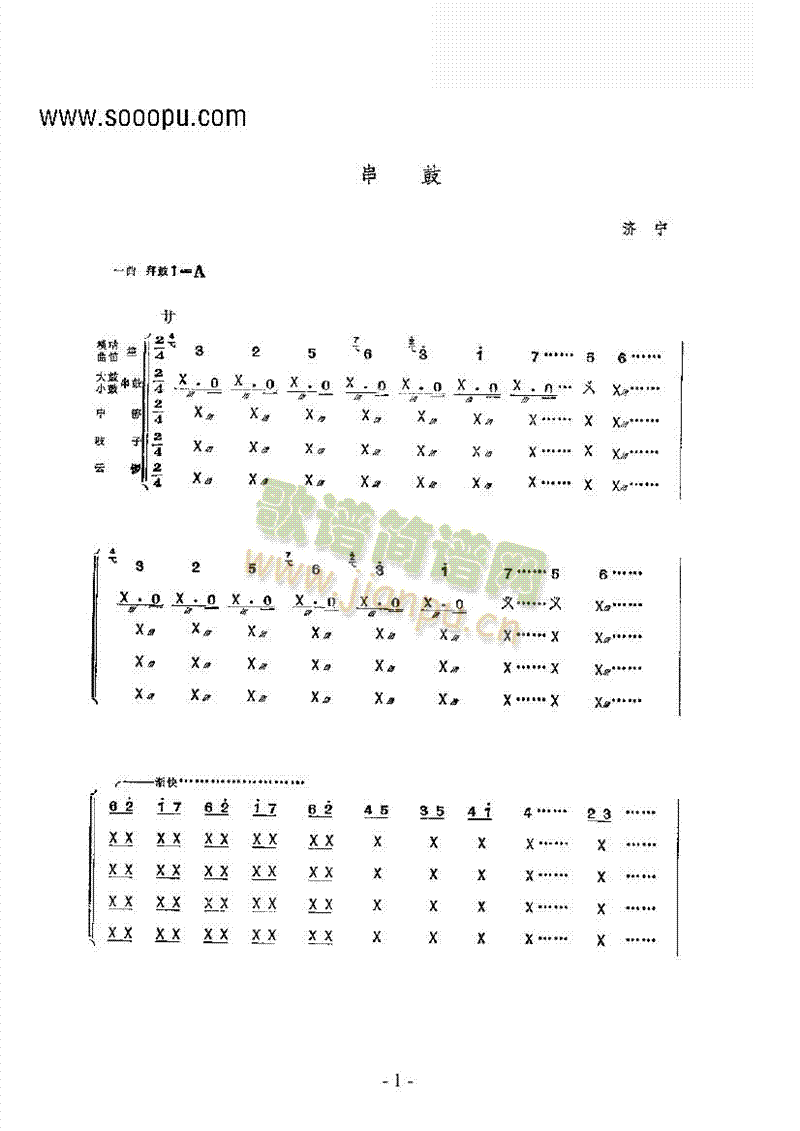 串鼓乐队类民乐合奏(其他乐谱)1