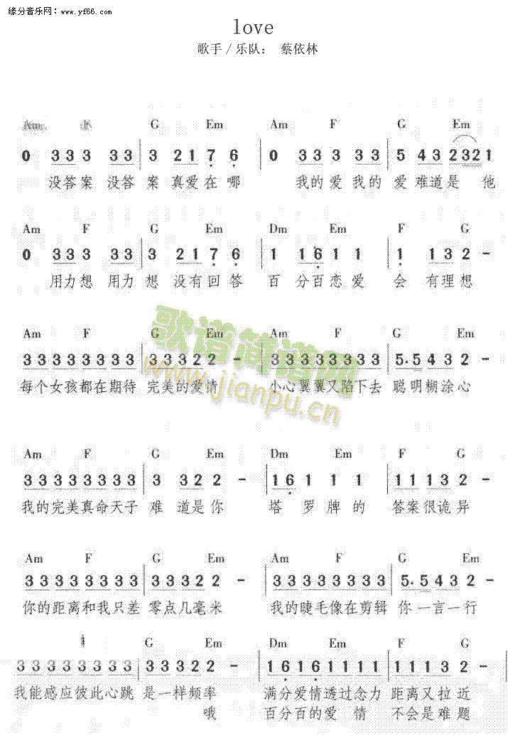 love(吉他谱)1