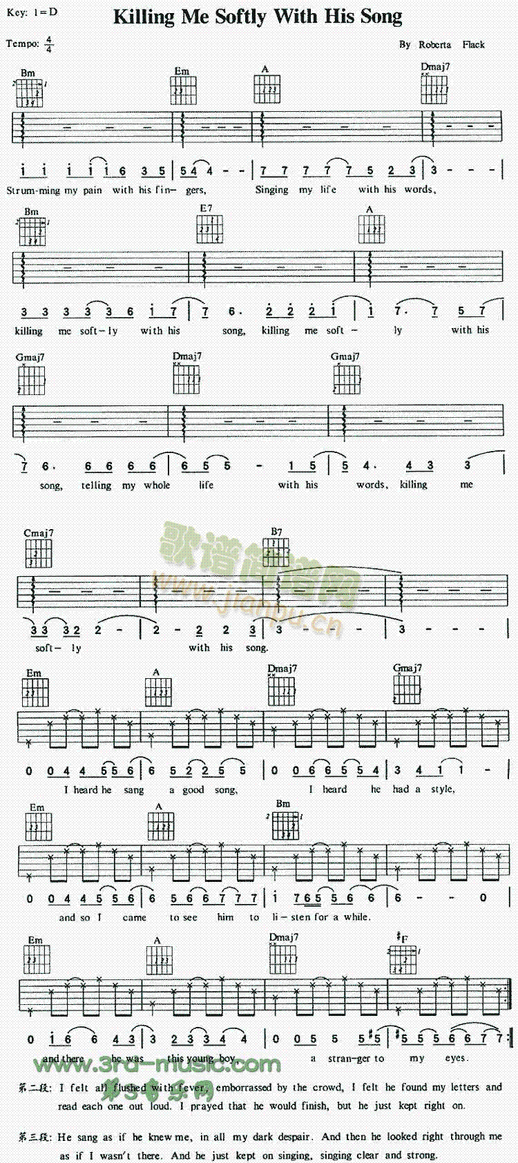 KillingMeSoftlyWithHisSong(吉他谱)1