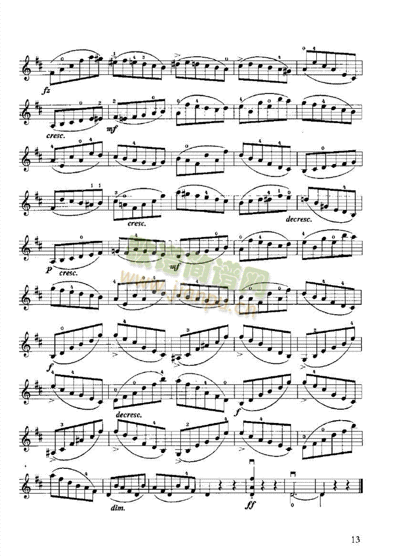 开塞小提琴练习曲36首弦乐类小提琴(其他乐谱)13