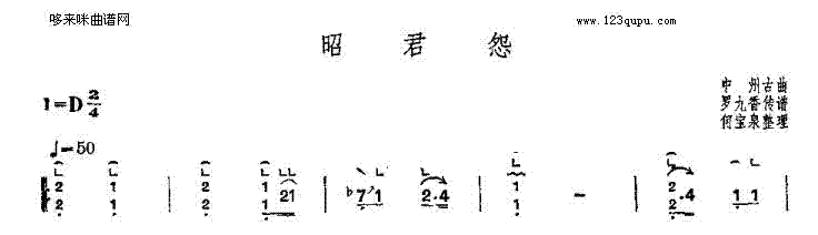 昭君怨-中州古曲(古筝扬琴谱)1