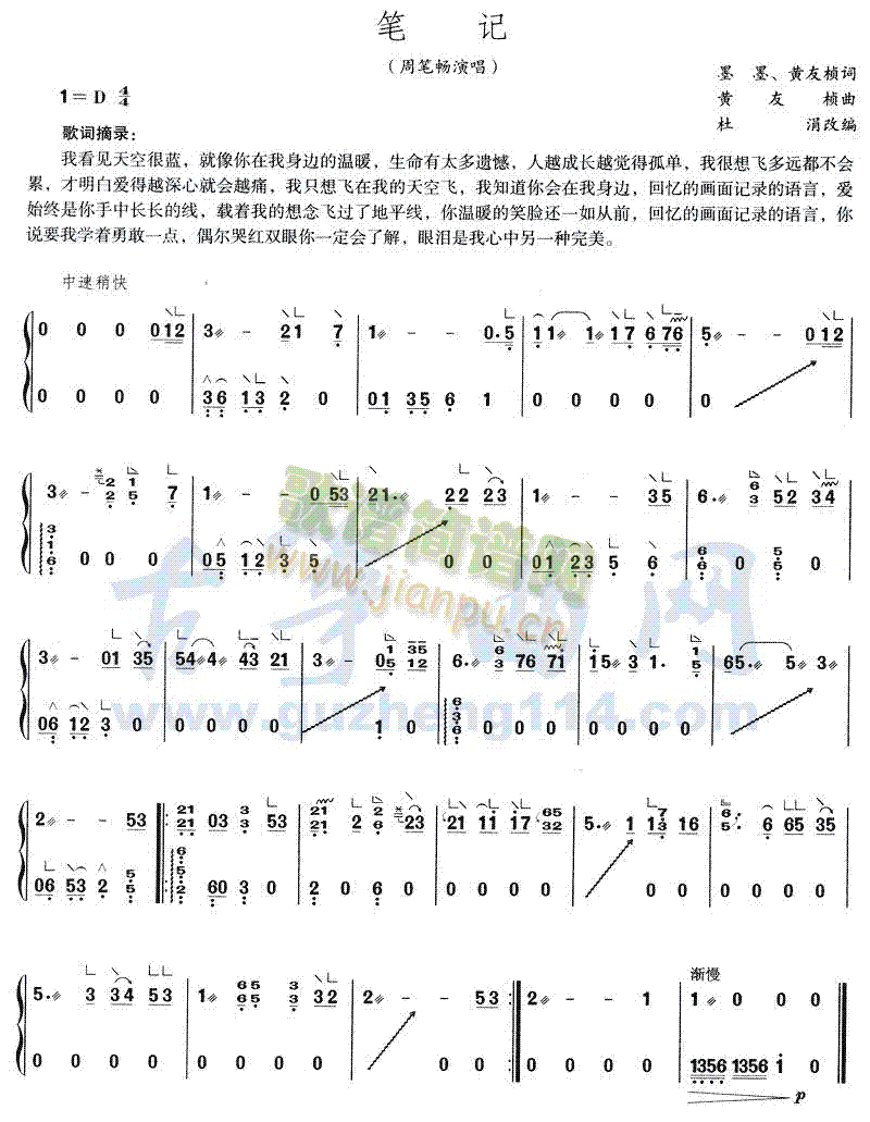 笔记(古筝扬琴谱)1