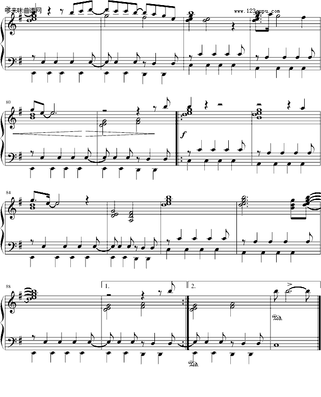 犬夜叉片尾曲---COME-犬夜叉(钢琴谱)5