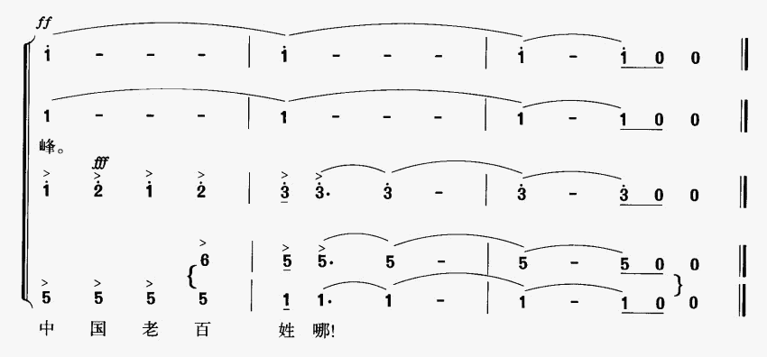 中国老百姓(五字歌谱)5