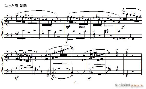 库劳小奏鸣曲 Op55 No2 3(钢琴谱)6