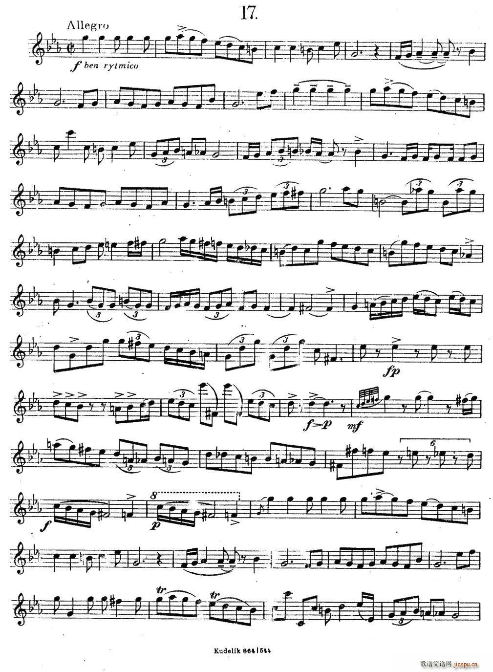 奇特克 萨克斯练习曲之17 ETUDY PRO SAXOPHON FR ZITRK op 3(十字及以上)1