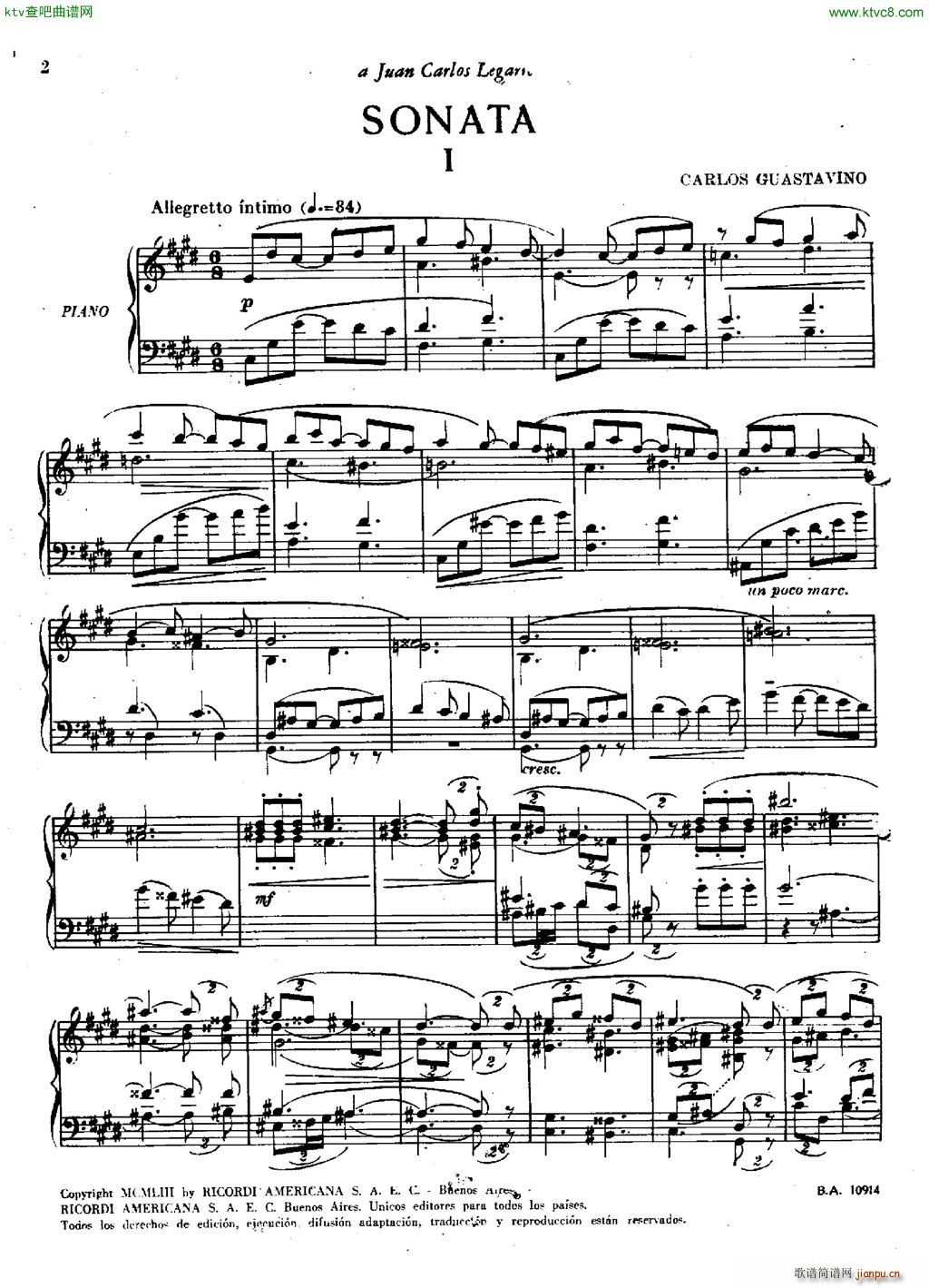 Guastavino Sonata(钢琴谱)1