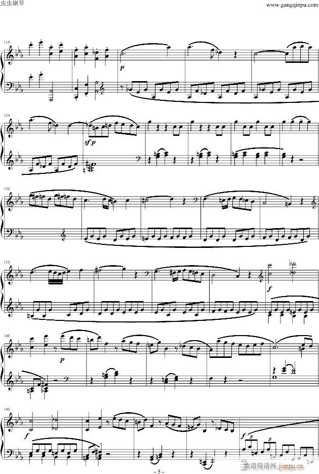 c小调第十四钢琴奏鸣曲(钢琴谱)5