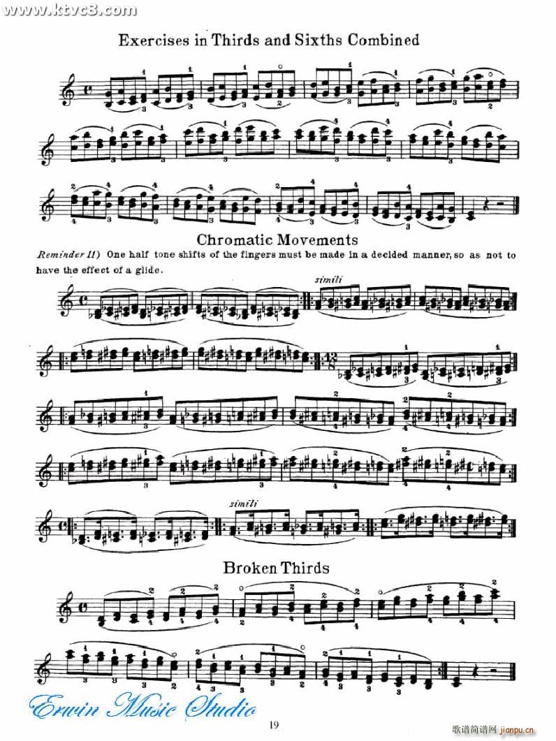 Bytovetskim 双弦练习 练习曲(十字及以上)19