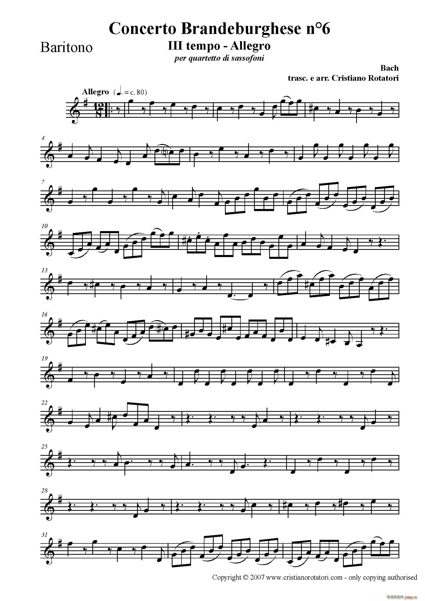 Concerto Brandeburghese 上低音萨克斯(十字及以上)1