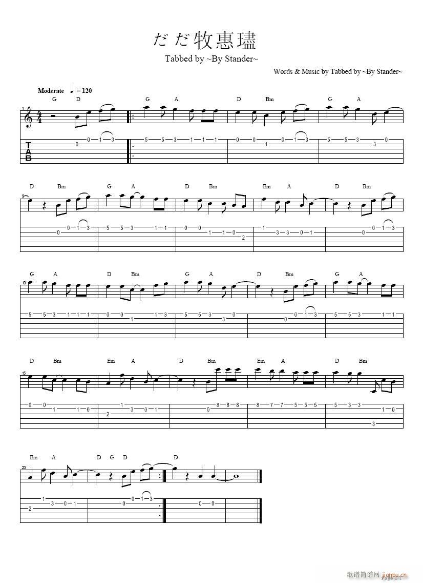 m-lam-fenfenzhongxuyaoni吉他(吉他谱)1