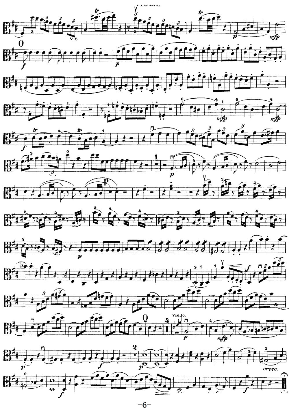 Mozart Quartet No 21 in D Major K 575 Viola(十字及以上)6