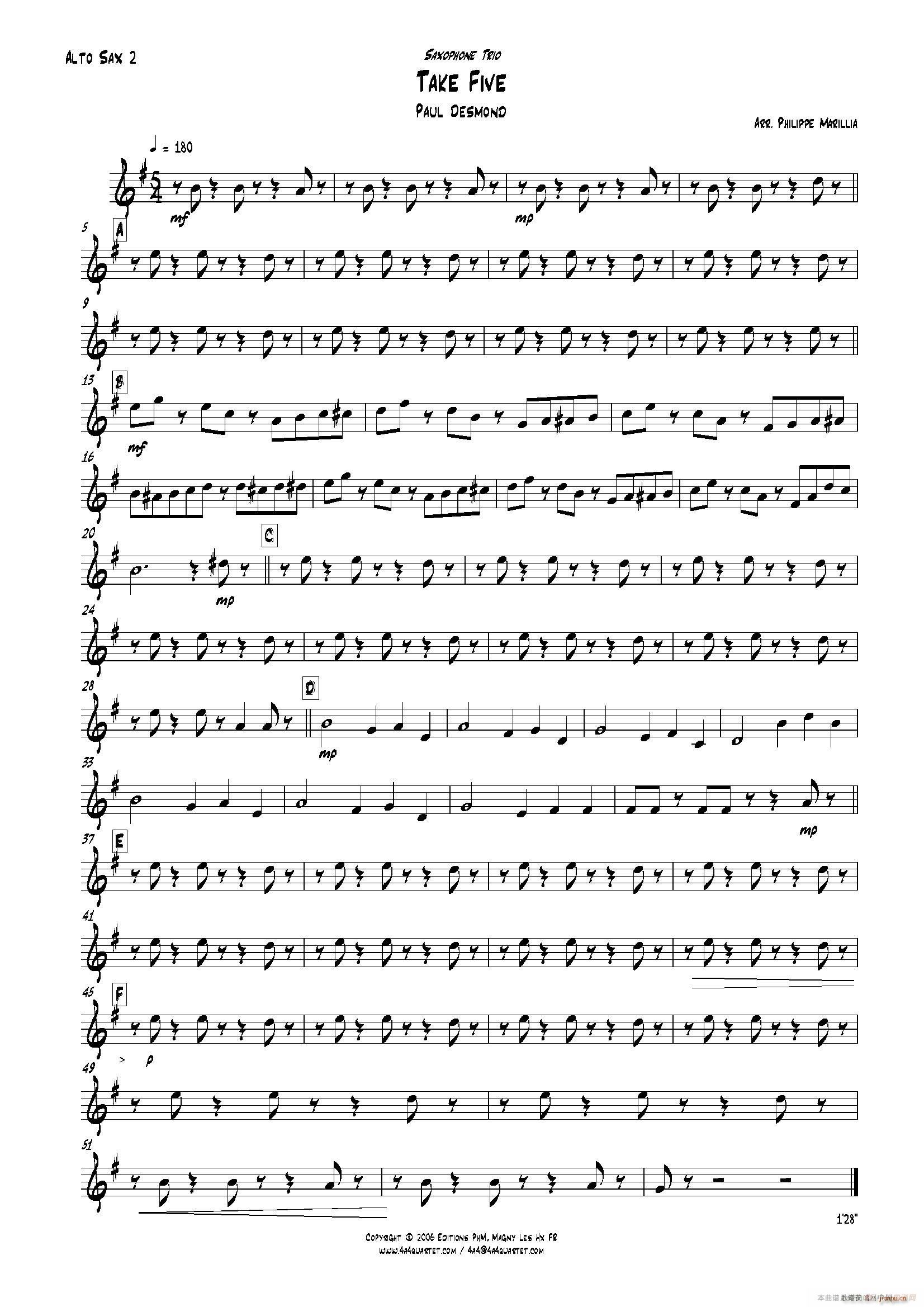 Take Five 无伴奏爵士五重奏(总谱)3