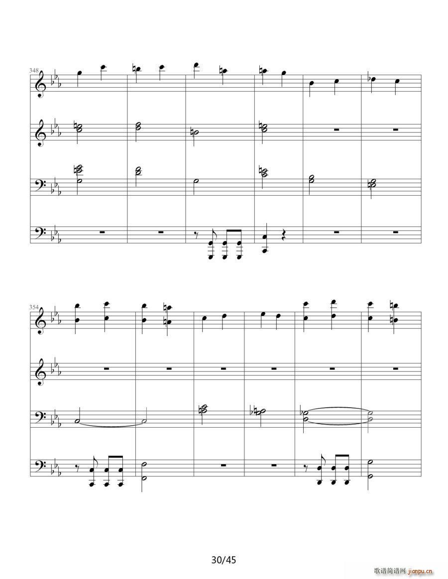 命运交响曲 四手联弹(钢琴谱)34