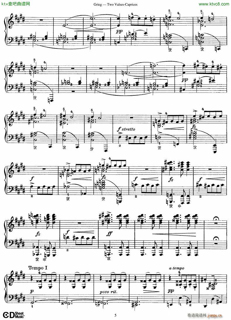 Grieg Two Valses Caprices(钢琴谱)5