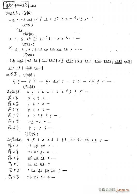 京剧常用过门 9其它过门 二黄类 手抄本(京剧曲谱)1