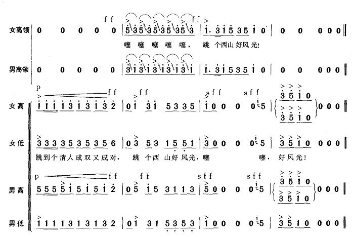 阿细跳月(合唱）(八字歌谱)6