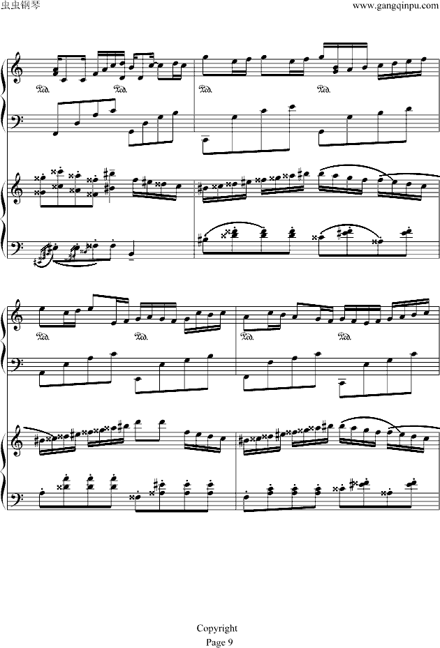 土耳其进行曲——卡农(钢琴谱)9