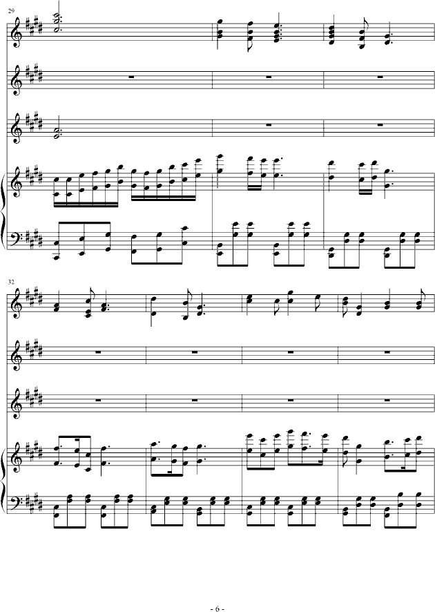 难忘的记忆(钢琴谱)6