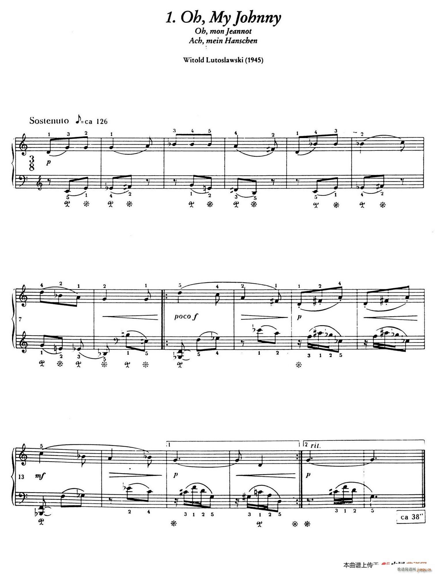 12 Folk Melodies 十二首民间曲调 1(钢琴谱)1