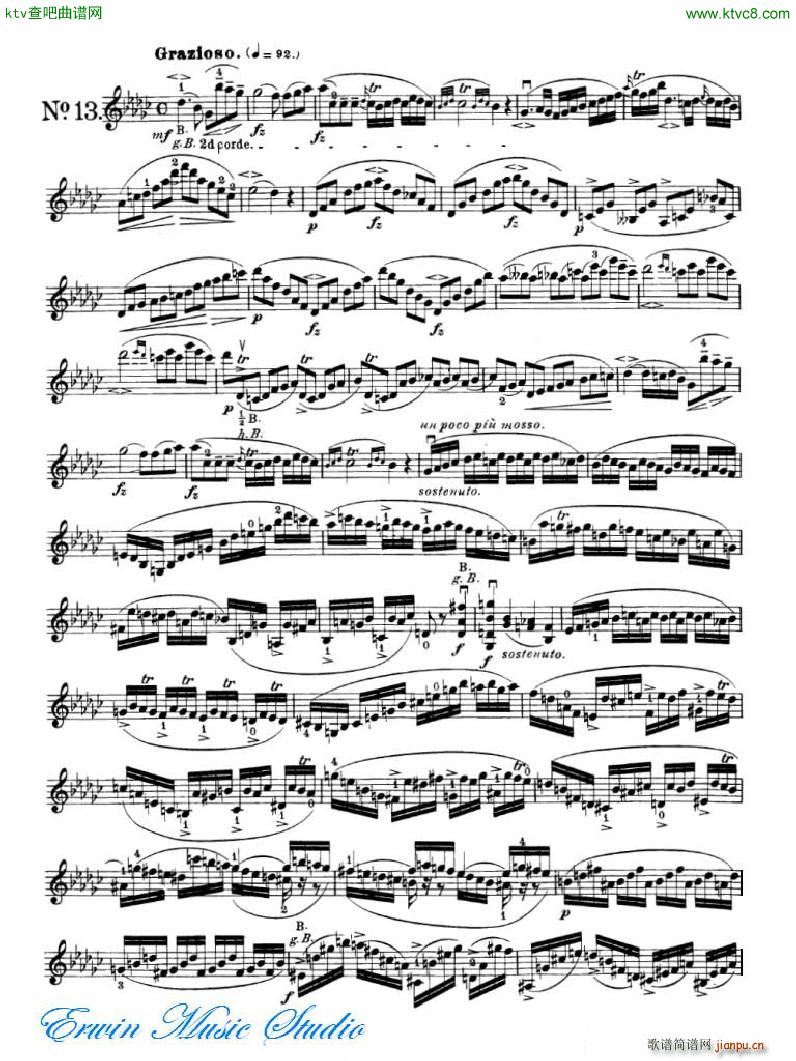 罗德 24首练习曲Pierre Rode 24 Studi Per violino 09 16(十字及以上)9