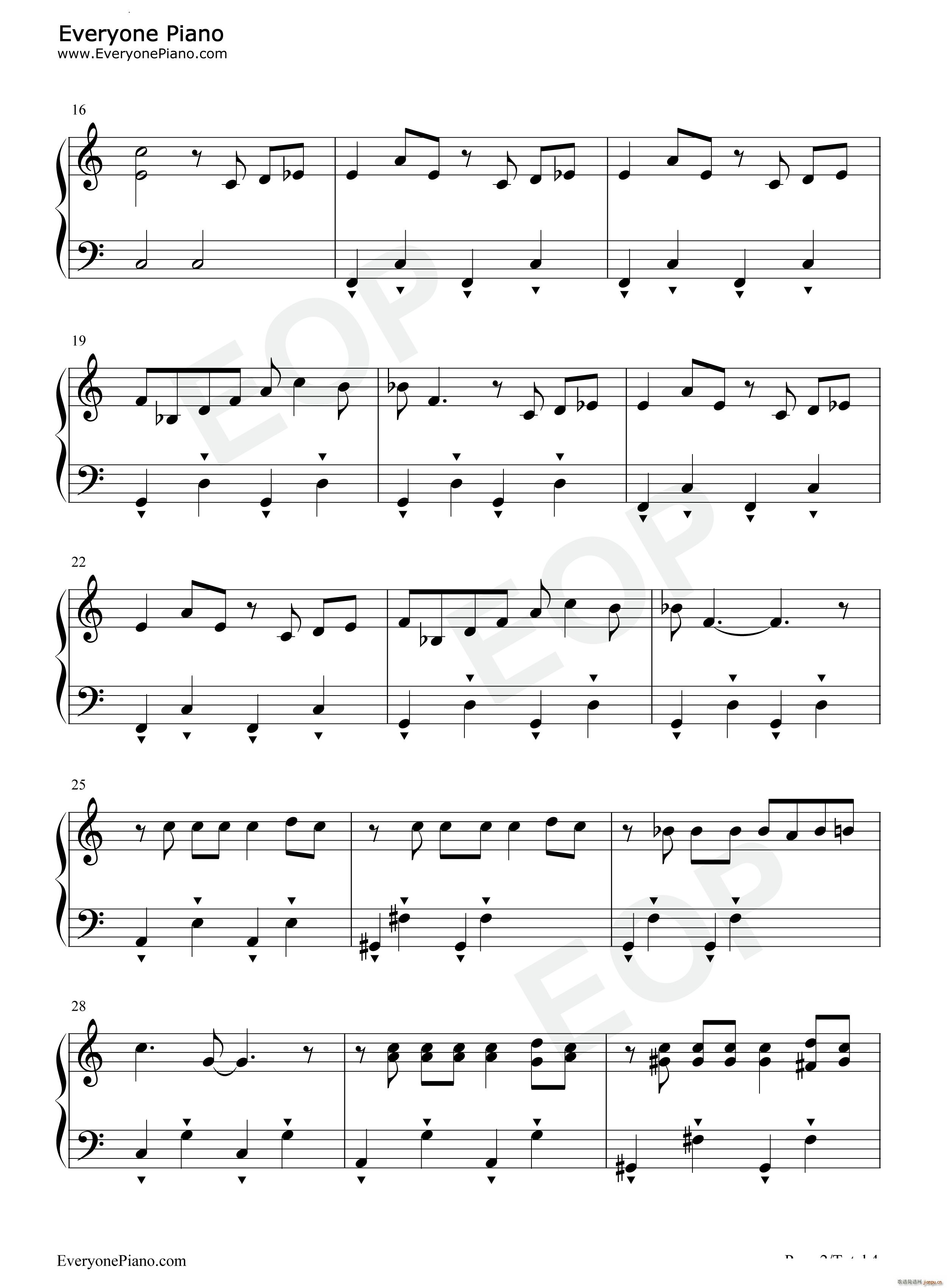 フンフンフン だよ らき すた幸运星BGM(钢琴谱)3