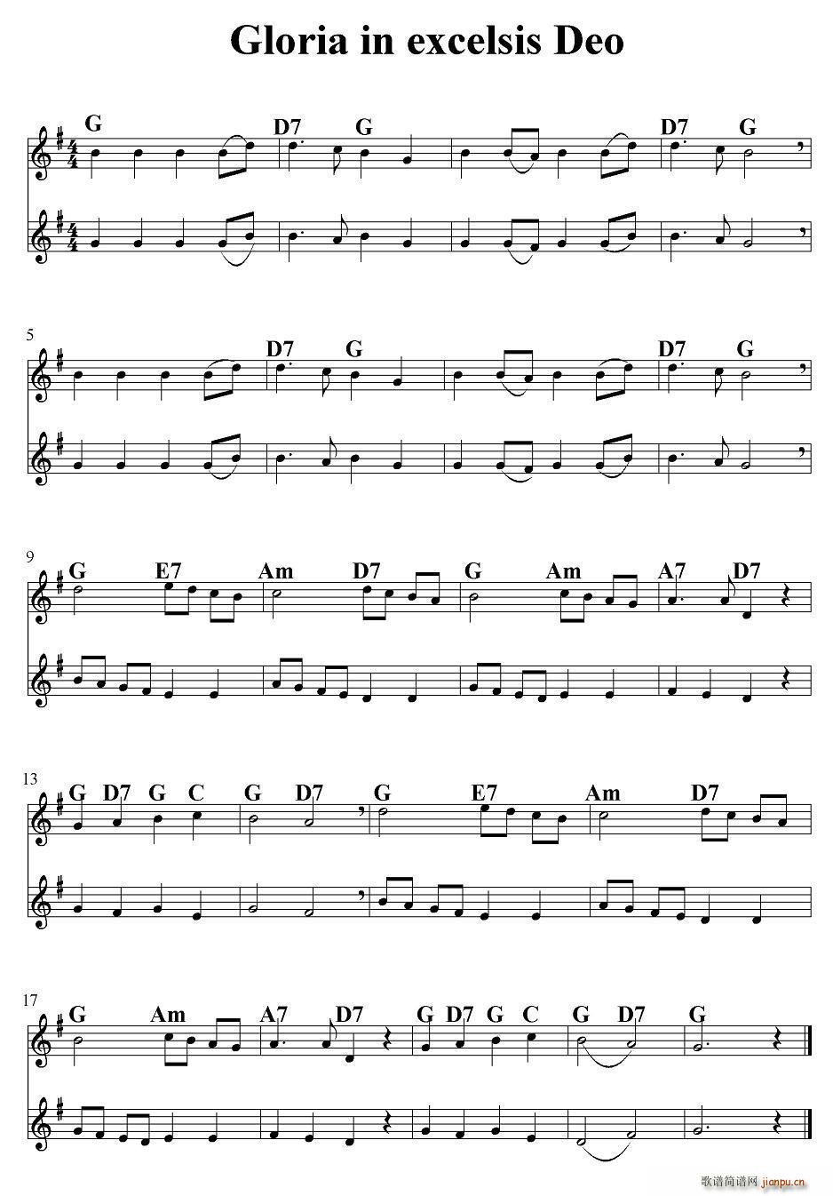 Gloria in excelsis Deo(电子琴谱)1