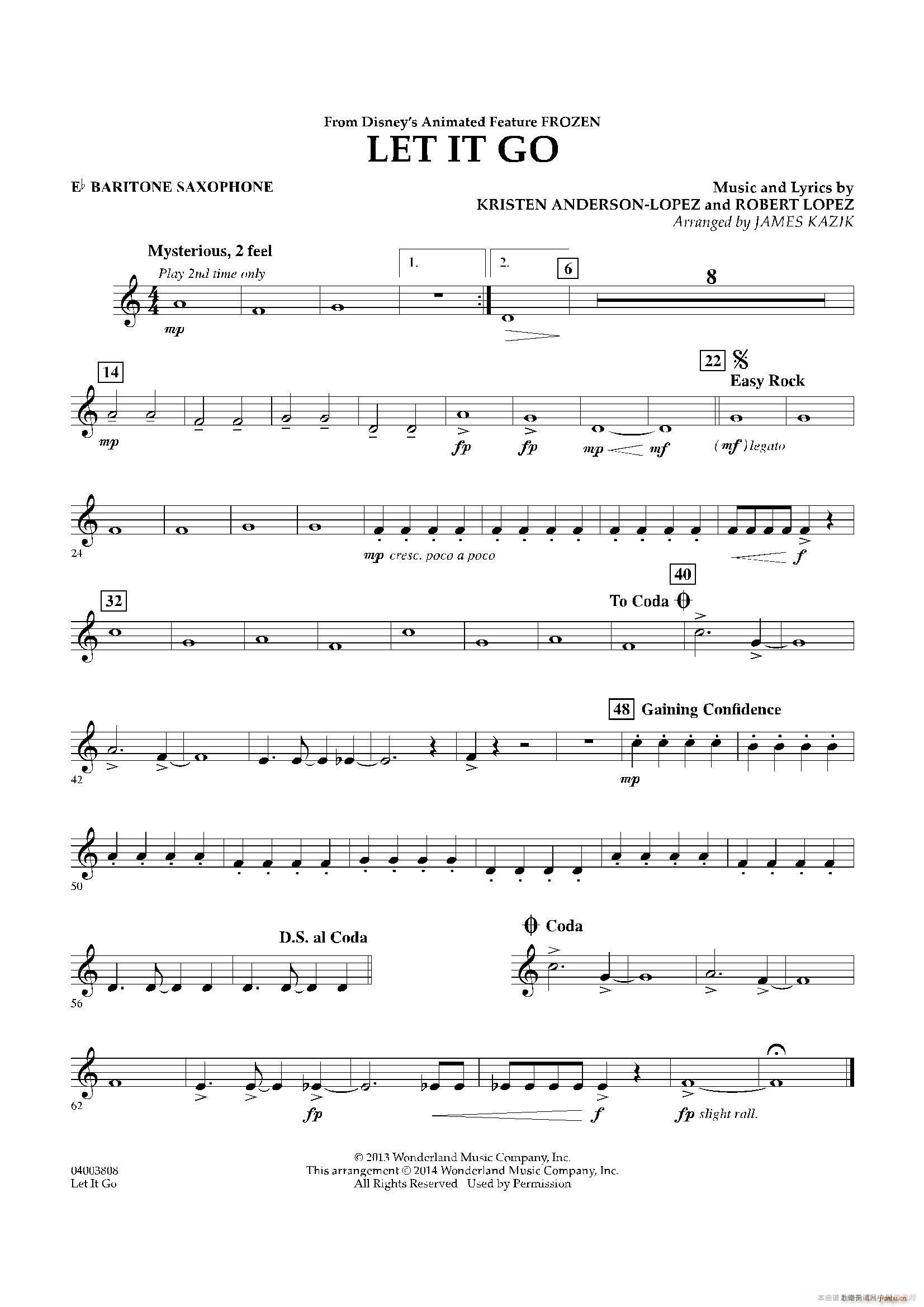 Let it go 冰雪奇缘 主题曲 交响管乐(十字及以上)12