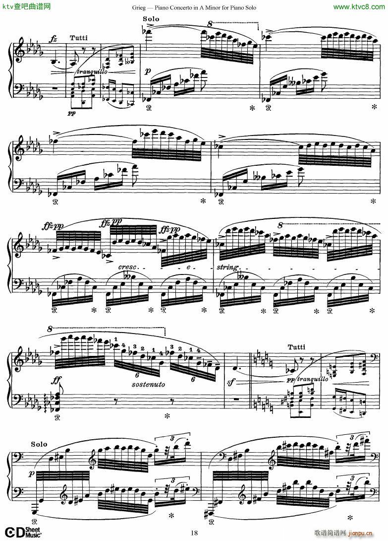 Grieg Piano Concerto solo arr 2 byGrieg(钢琴谱)18